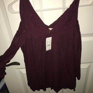 Purple Peep Sleeve Blouse